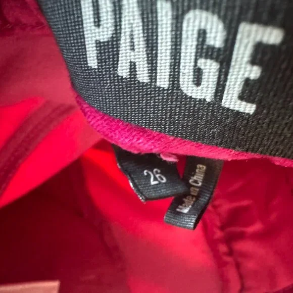 PAIGE Margot Ankle High Rise Pink Velvet Skinny Jeans Size 26 - Picture 4 of 10